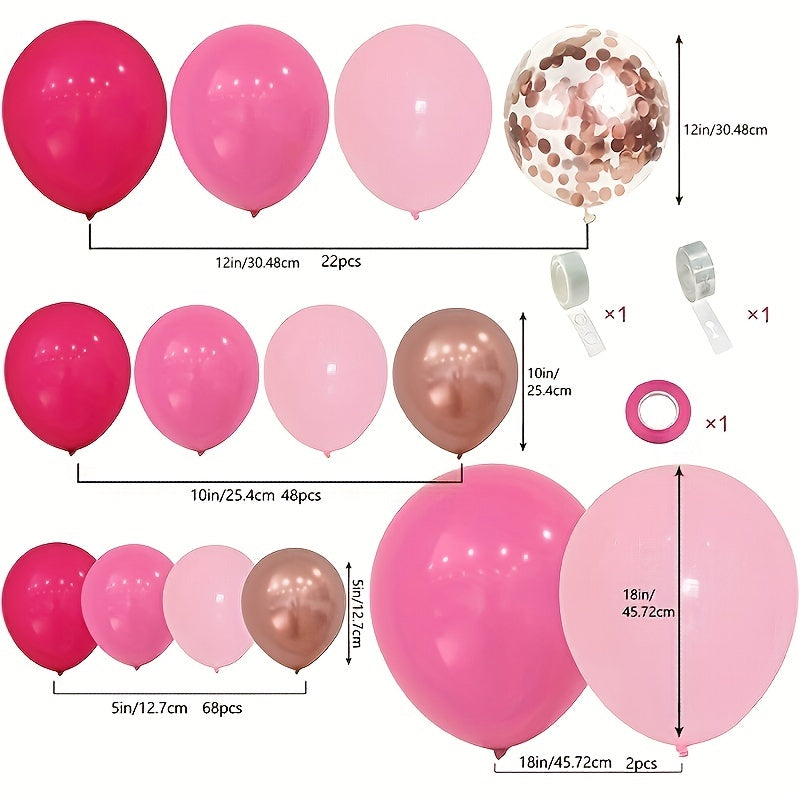 143pcs Pink Balloon Garland Set for Birthday Parties Wedding Decor