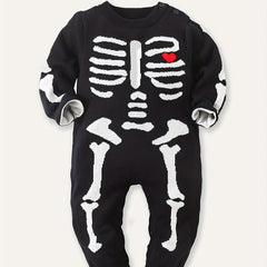 Skull Graphic Baby Jumpsuit Halloween Sweater Cosplay