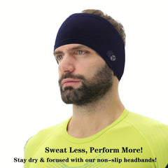 2pcs Sweat Absorbent Sports Headband for Men & Women, Elastic Yoga Running Cycli