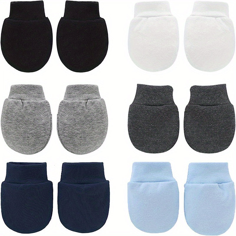 6pairs Newborn Cotton Comfortable Mittens Anti Eating Hand Gloves