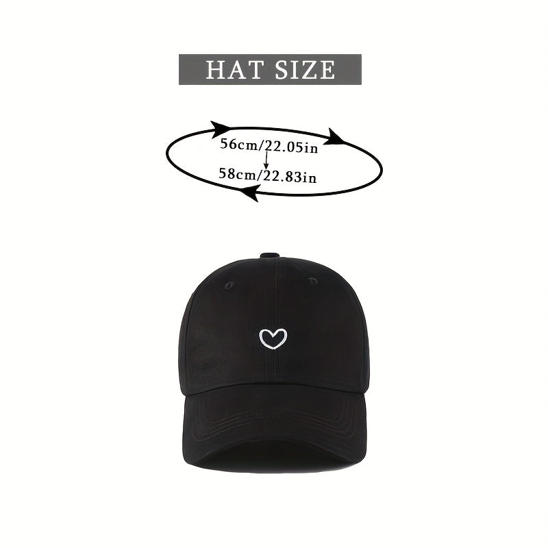Heart Embroidery Baseball Cap for Couples