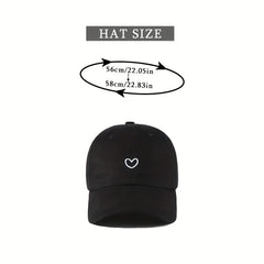Heart Embroidery Baseball Cap for Couples