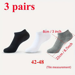 3pairs Outdoor Low Cut Socks for Running Cycling Climbing Plus Size