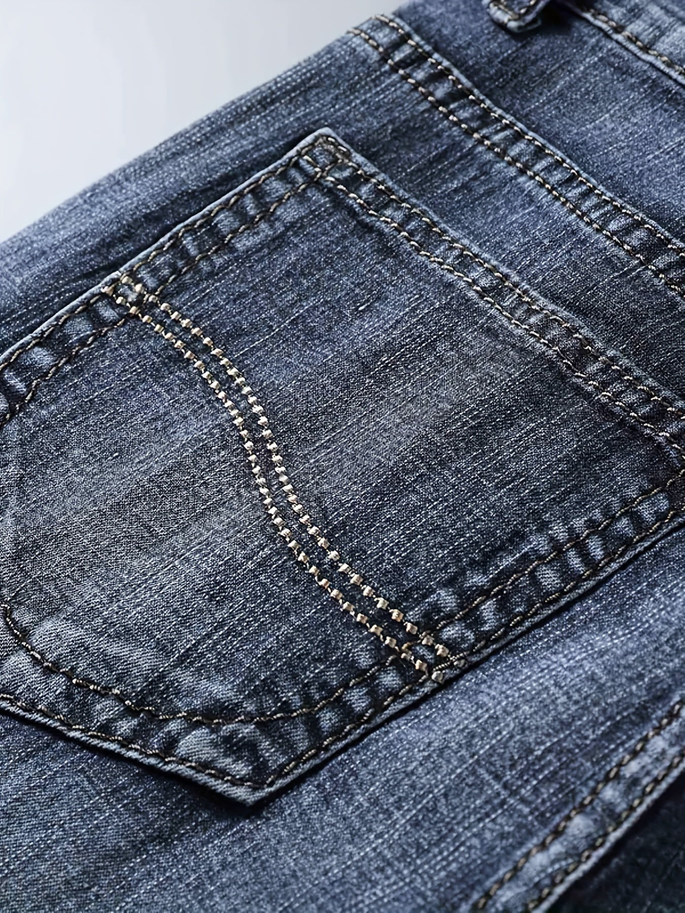 Men's Denim Shorts With Pockets Straight Regular Denim Shorts