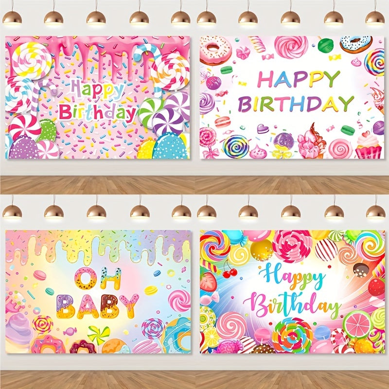 Sweet Donut Backdrop Banner for Candy Bar & Party Decor