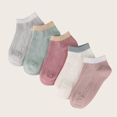 5 Pairs Pastel Women's Ankle Socks
