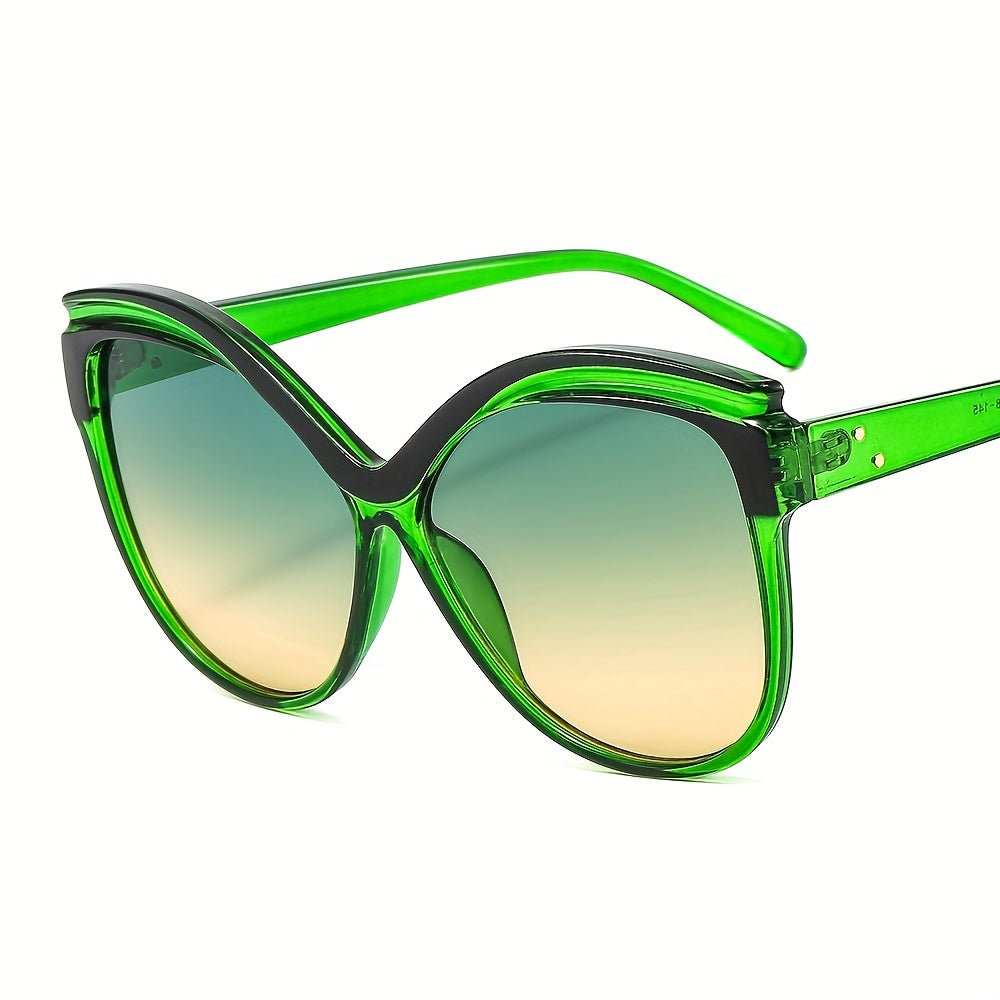 Oversized Cat Eye Sunglasses Gradient Lens Owl Frame Glasses UV400
