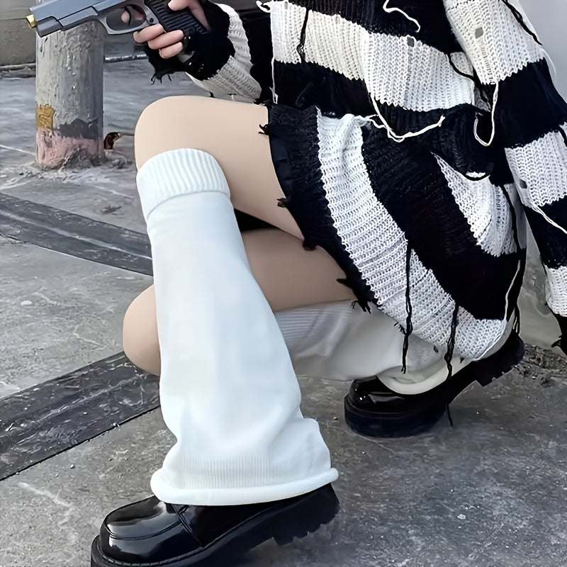Knitted Leg Warmers Harajuku Knee High Socks Women's Stockings