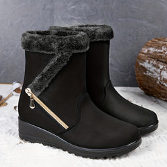 Non Slip Side Zip Snow Boots Thermal Winter Warm Mid Calf Boots