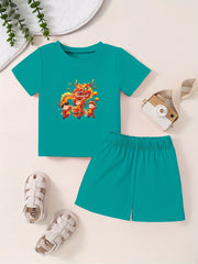 Toddler Kid 2pcs Bottoming Set Short Sleeve T shirt & Matching Shorts