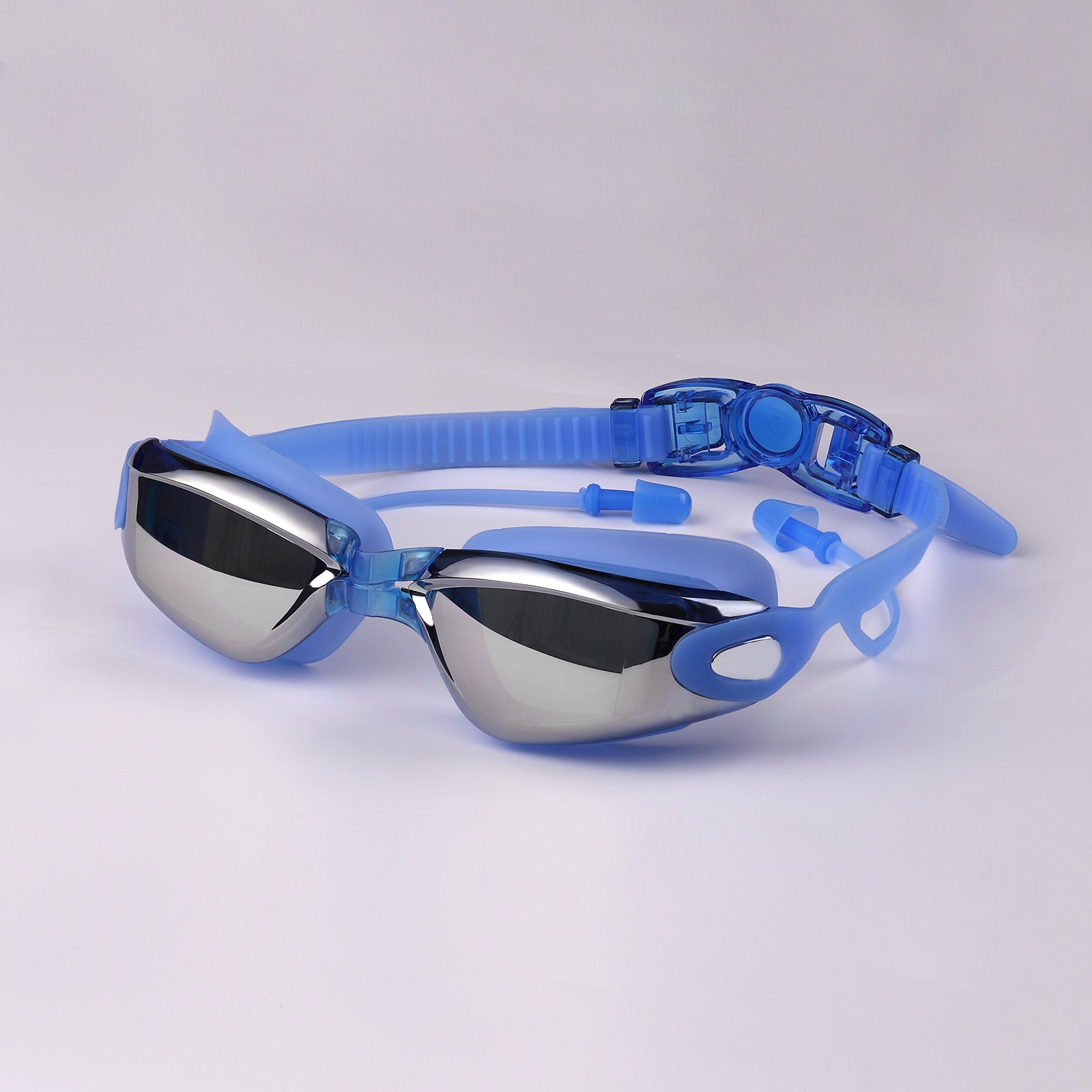Electroplated Swimming Goggles Anti Fog Glasses & Earplugs