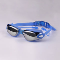 Electroplated Swimming Goggles Anti Fog Glasses & Earplugs