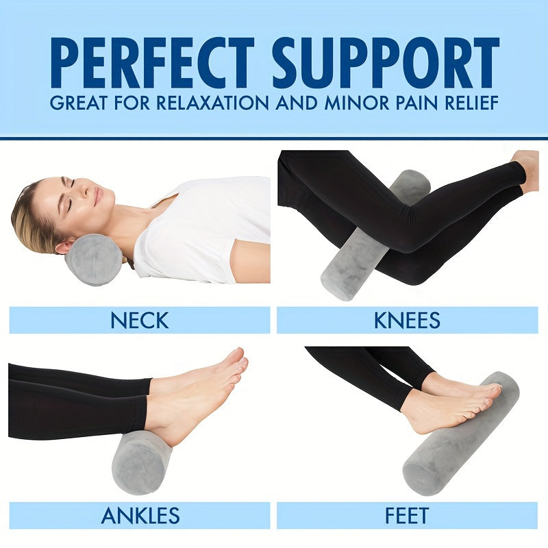 Memory Foam Neck Roll Pillow for Sleeping & Support - Bolster Pillow for Bed