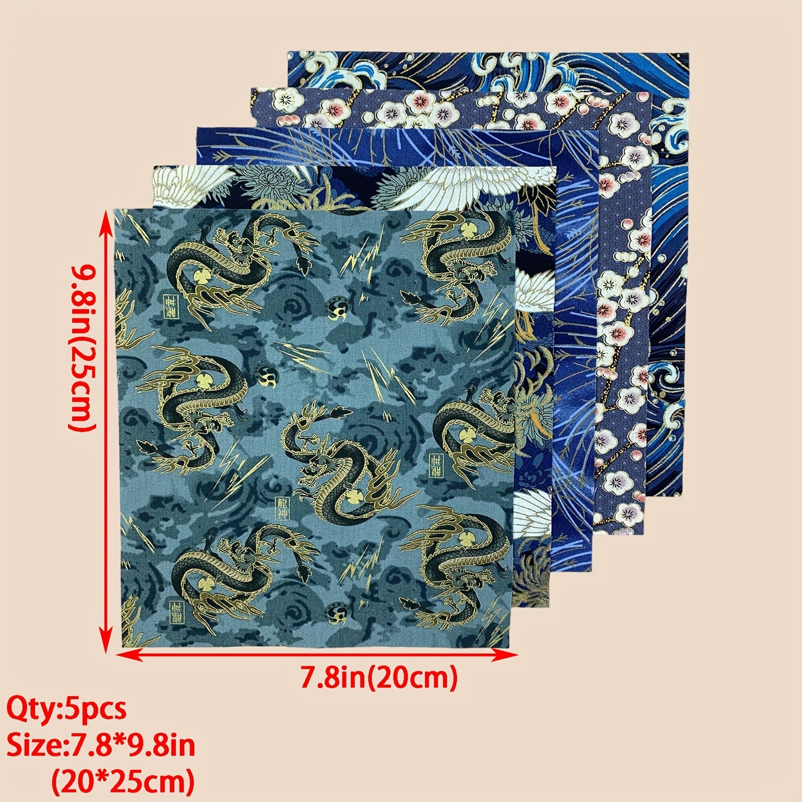 5pcs 19 81 24 Cotton Quilted Fabric Bundles DIY Sewing Handicraft