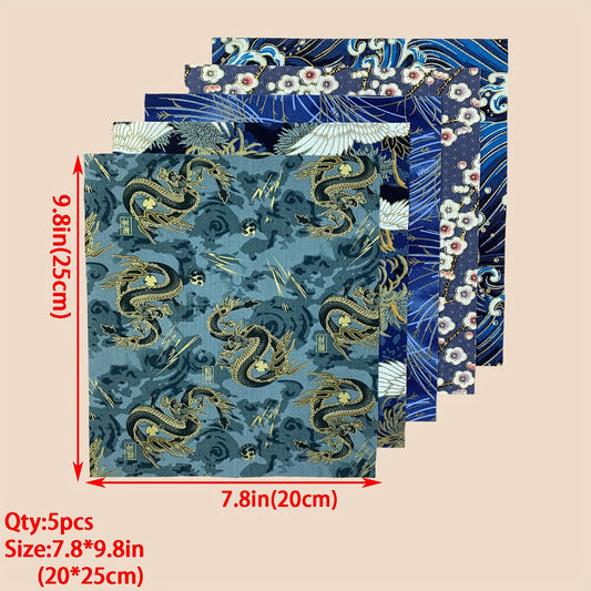 5pcs 19 81 24 Cotton Quilted Fabric Bundles DIY Sewing Handicraft