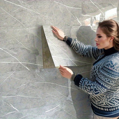 10pcs Marble Self Adhesive PVC Floor Tiles - Living Room Office Restaurant