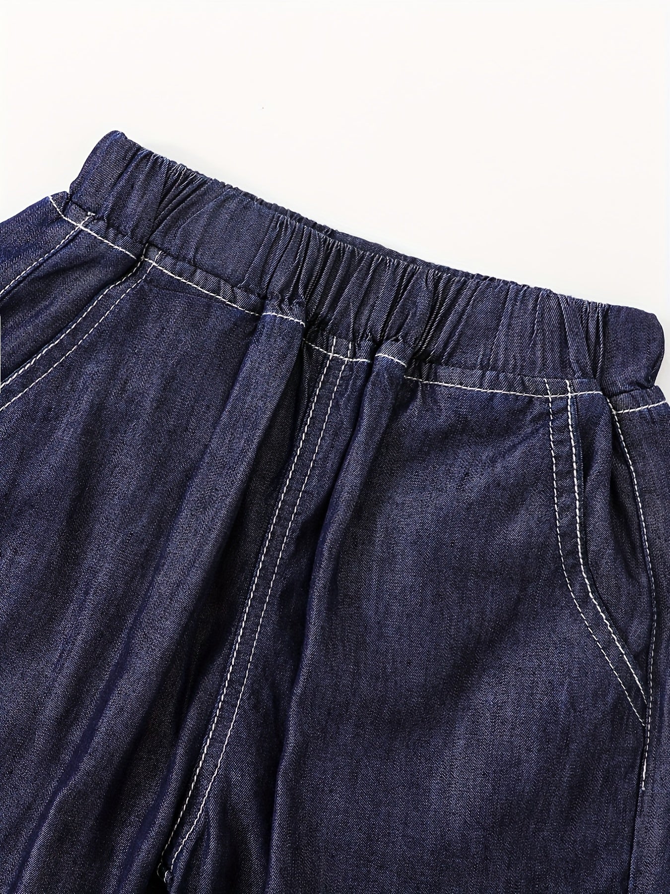 Girls Soft & Thin Denim Shorts Elastic High Waist Summer Style