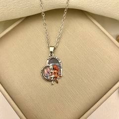 Sisters Heart Pendant Necklace - Party Gift For Girls