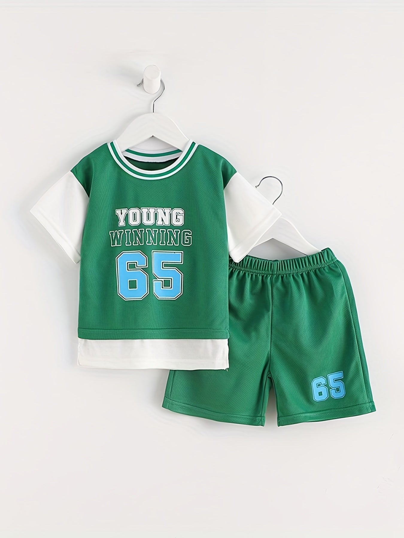 Boys Winning Number 65 Casual Outfit Round Neck T shirt & Shorts