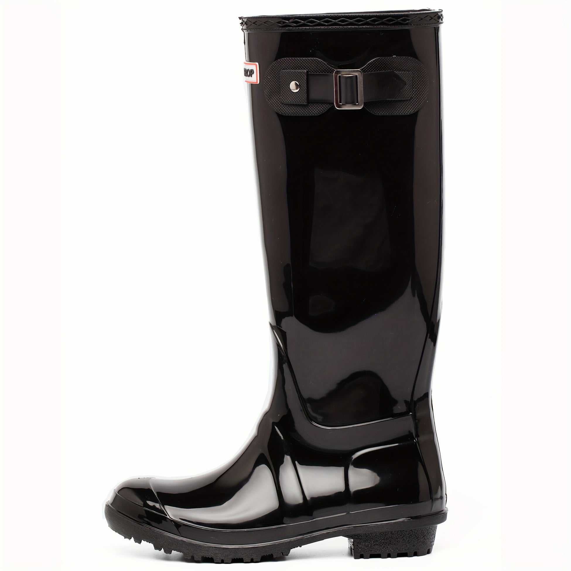 Reflective Waterproof PVC Round Toe Flat Rain Boots Lightweight Comfortable