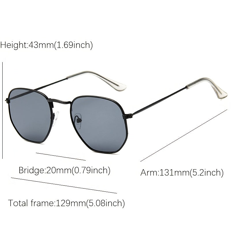 Square Vintage Sunglasses Men Women Sun Glasses Female Metal Lens