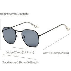 Square Vintage Sunglasses Men Women Sun Glasses Female Metal Lens