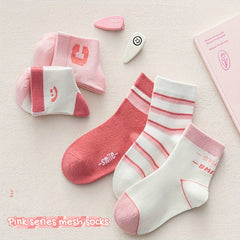 5 Pairs Girls Striped Casual Ankle Socks Comfortable Sport Socks for Toddlers
