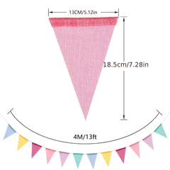 Colorful Flags Faux Burlap Flag Pastel Bunting