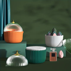 Dustproof Cosmetic Organizer with Transparent Lid