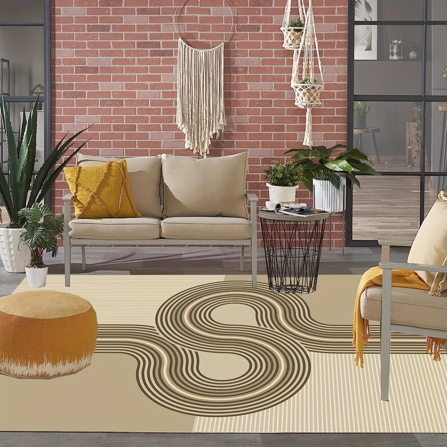 Contemporary Modern Area Rug Living Room Rugs Anti-slip Washable