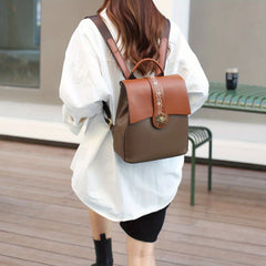 Vintage Flap Backpack Purse Anti-theft Zipper Daypack School & Travel Bag