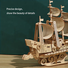 Ocean Sailing 3D Puzzle Wooden DIY Assembled Toy Gift