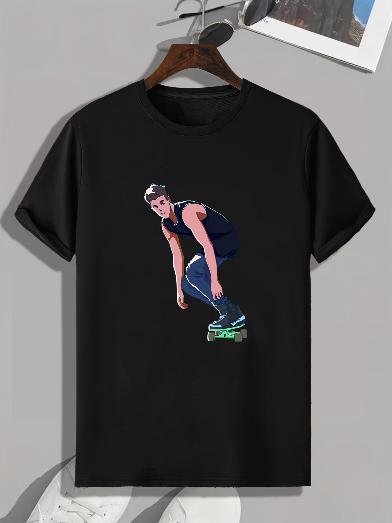 Skateboarding Print Men's Graphic T shirt Casual Comfy Tees For Summer
