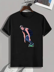 Skateboarding Print Men's Graphic T shirt Casual Comfy Tees For Summer