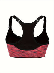 Colorblock Sports Bra Push Up Running Workout Lingerie
