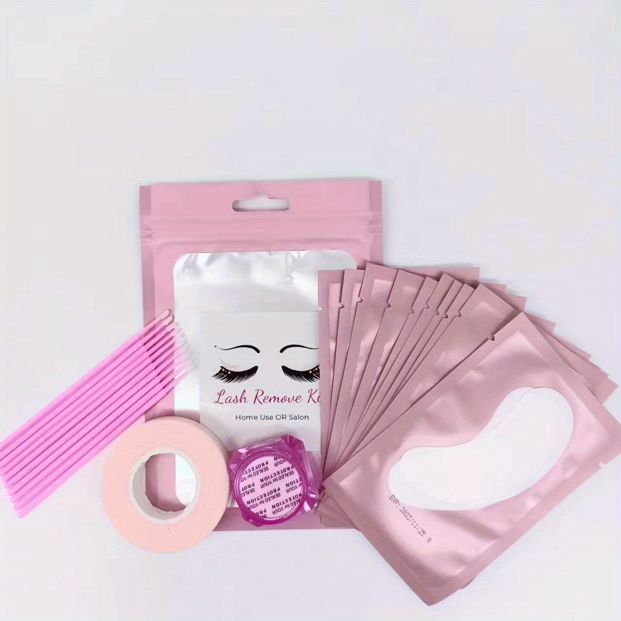 22pcs Eyelash Extension Kit: Lash Remover, Eye Pads, Tape, Microbrush