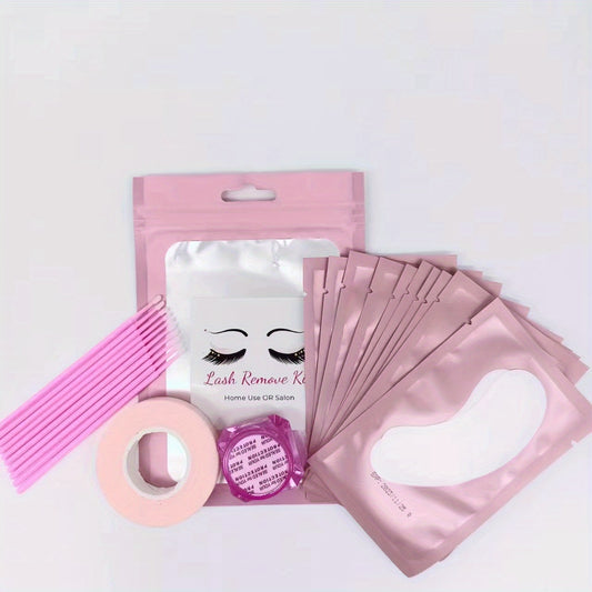 22pcs Eyelash Extension Kit: Lash Remover, Eye Pads, Tape, Microbrush
