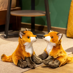 Realistic Fox Plush Toy Soft Orange & Stuffed Animal with Brown Ears