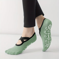 Cross Strap Non-slip Yoga Socks Breathable Gripper Socks