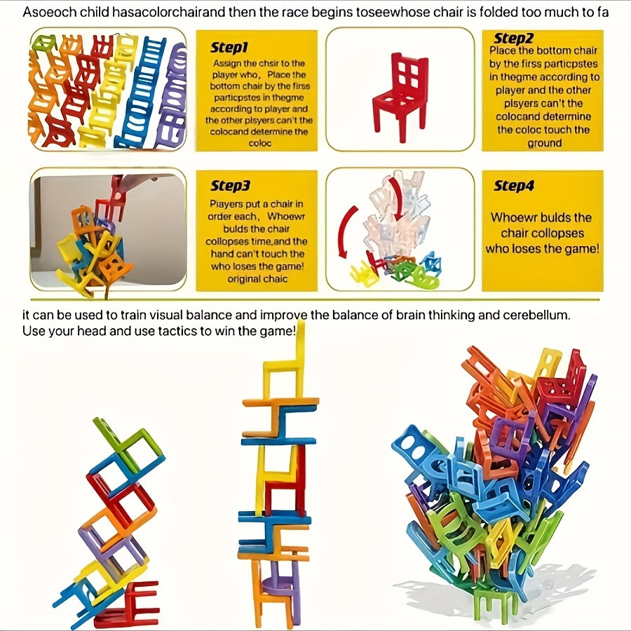 24pcs Stacking Chairs Educational Stacking Toys Layered Stacking Toys