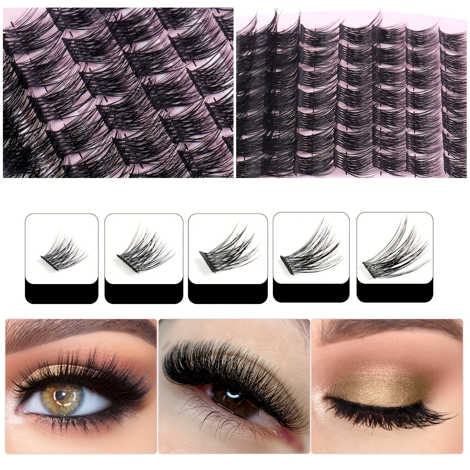 False Lash Extension Individual Cluster Lashes DIY Kit