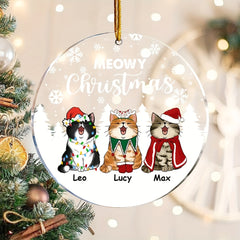 Acrylic Three Cats Christmas Tree Ornament Pendant