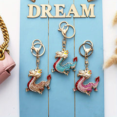 Chinese Zodiac Dragon Keychain Pendant for Keys Bags Wallets