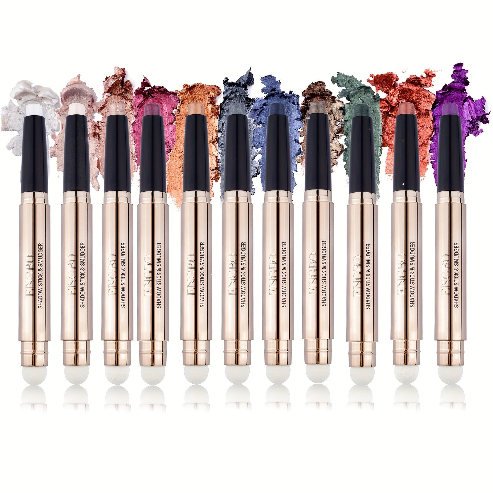 Long Lasting Matte & Shimmer Eyeshadow Pencil With Sponge Head
