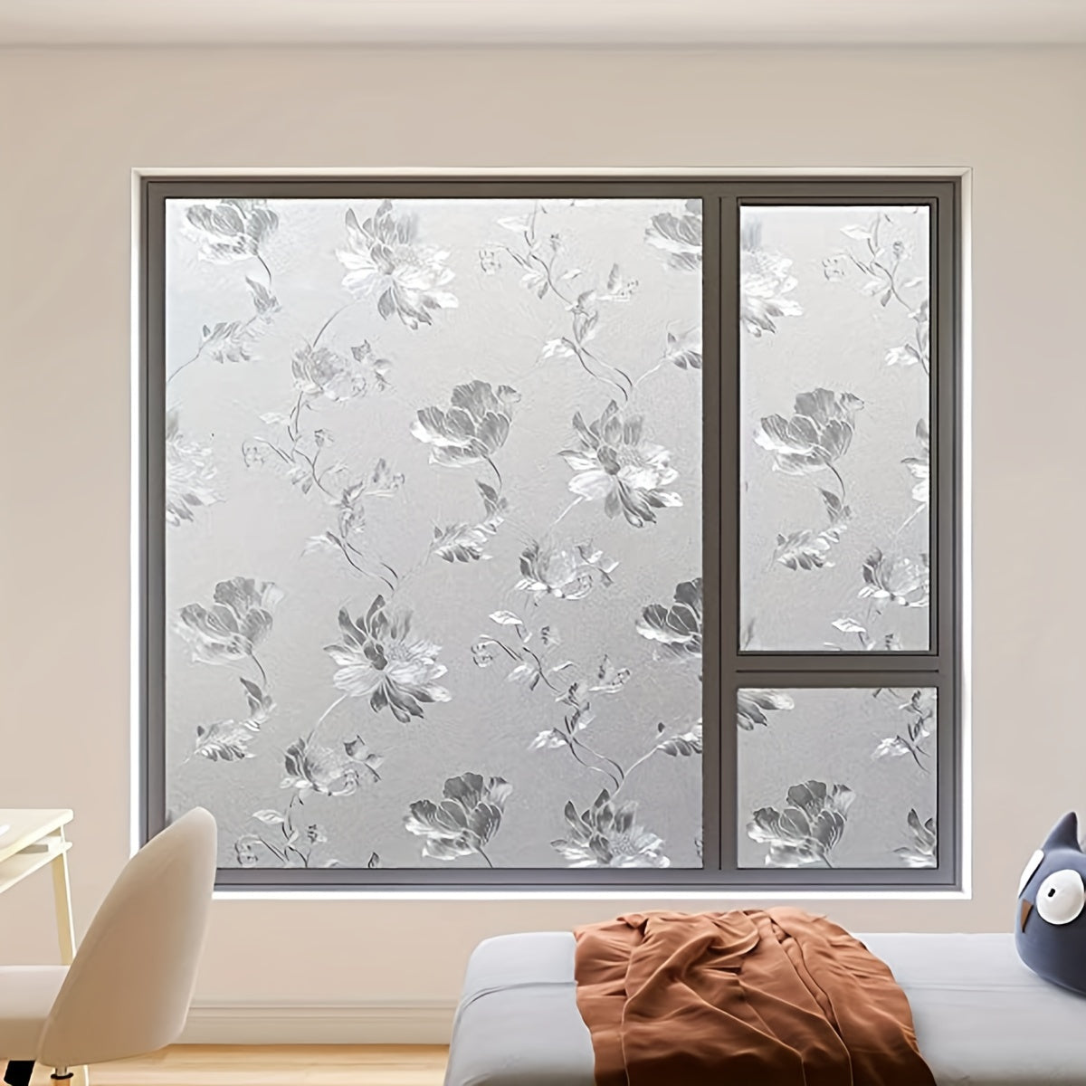 Hibiscus Flower Glass Window Film Privacy Heat Control Decorative