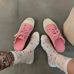 5 Pairs Polka Dot Socks Mid Tube Women's Stockings