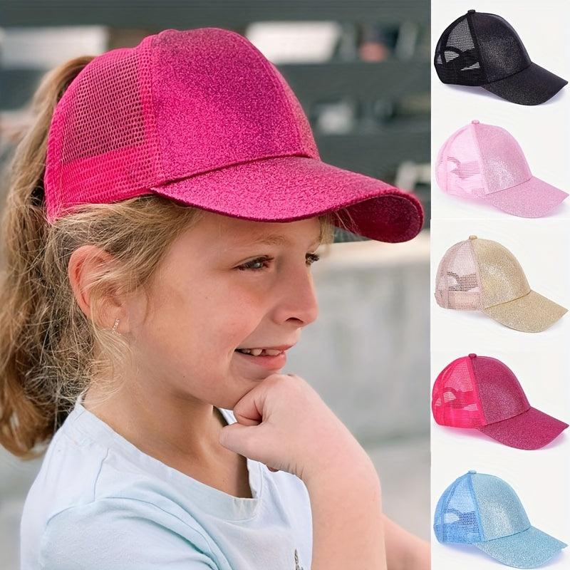 Kids Mesh Breathable Baseball Cap Adjustable Sun Screen Hat for Outdoor Hiking