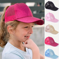 Kids Mesh Breathable Baseball Cap Adjustable Sun Screen Hat for Outdoor Hiking