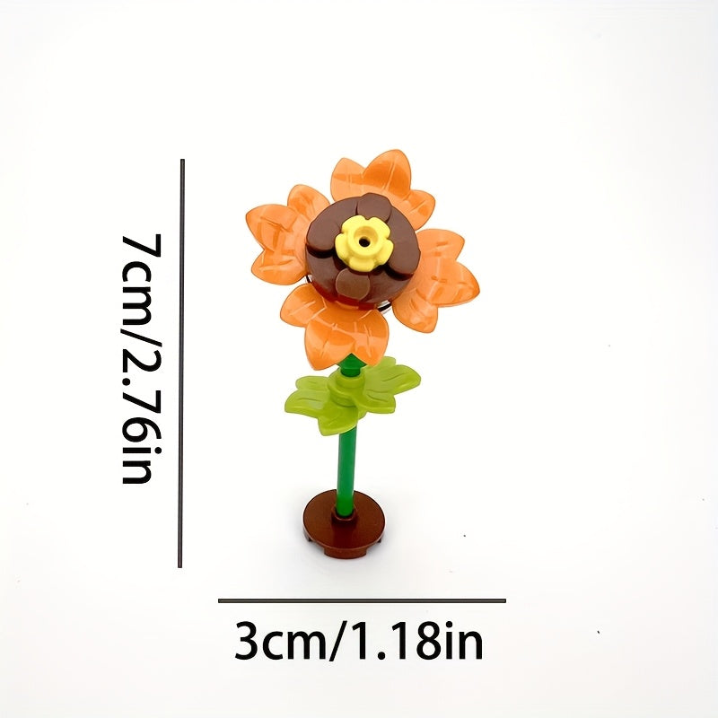 5pcs Building Block Sunflower Bouquet Toy for Parent Child DIY