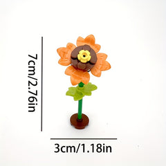 5pcs Building Block Sunflower Bouquet Toy for Parent Child DIY